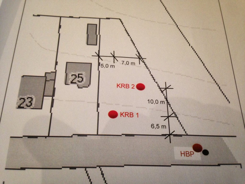 Kernbohrungen auf dem Grundstück
